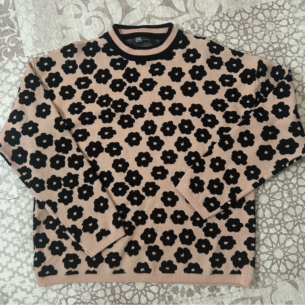 PRETTYGARDEN Women's Knit Floral Print Sweater Crewneck Long Sleeve- Size L - Picture 2 of 11